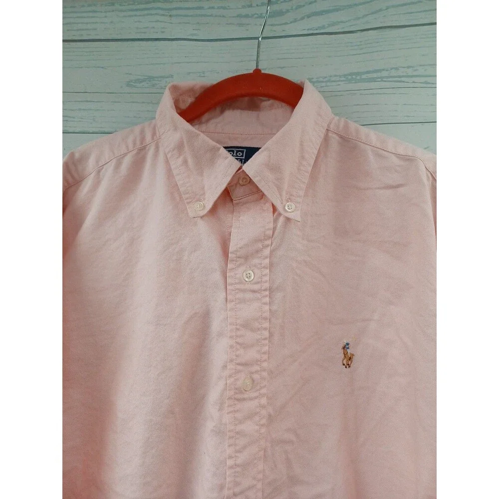 Polo Ralph Lauren Yarmouth Oxford Button Down Shirt Men's 18.5 Pink Cotton
